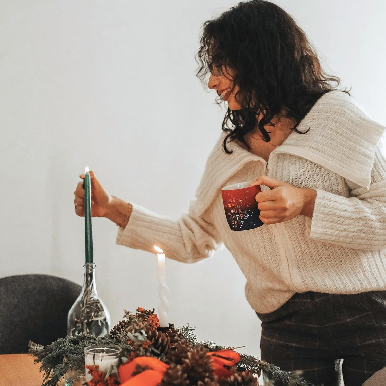 Taper Dinner Candles, Non-Drip Table Candlesticks, Unscented Green, 7-Hour Burn Time, Paraffin Wax with Cotton Wicks, Long-Burning Tapered Candles, 50 Pack