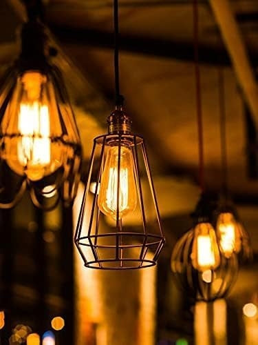 ST64 Vintage Light Bulbs with E27 Edison Screw Cap, Squirrel Cage Shaped Filament Bulb, 2700K Warm White Dimmable, Pack of 6 [Energy Class G]