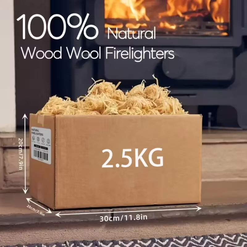 2.5Kg Fire Starters (Lasts Up to 10 Minutes), Suitable for Long Burners, Ideal for Outdoor Grilling, And Lighting Wood Fireplaces